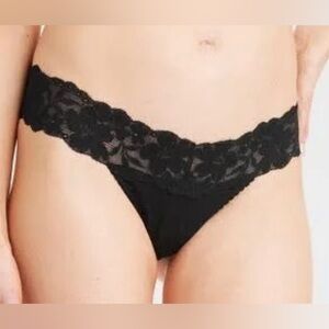 Pair of new without tags Elegant Black Lace Trim cottonThong Set size L amazing